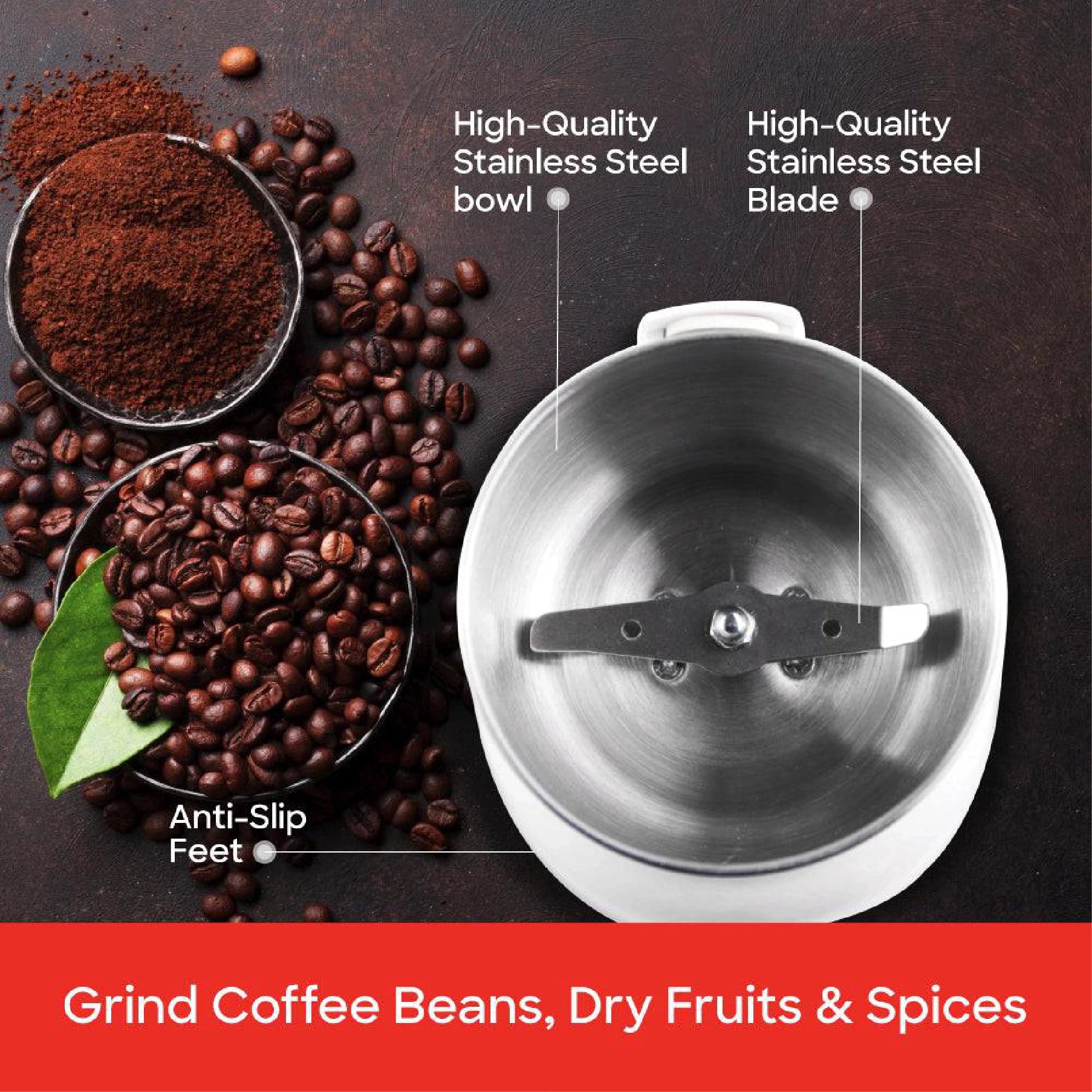 Sanford Coffee Grinder 200W Copper Motor 50g Stainless Steel Blade - SF5658CG Sanford KSA