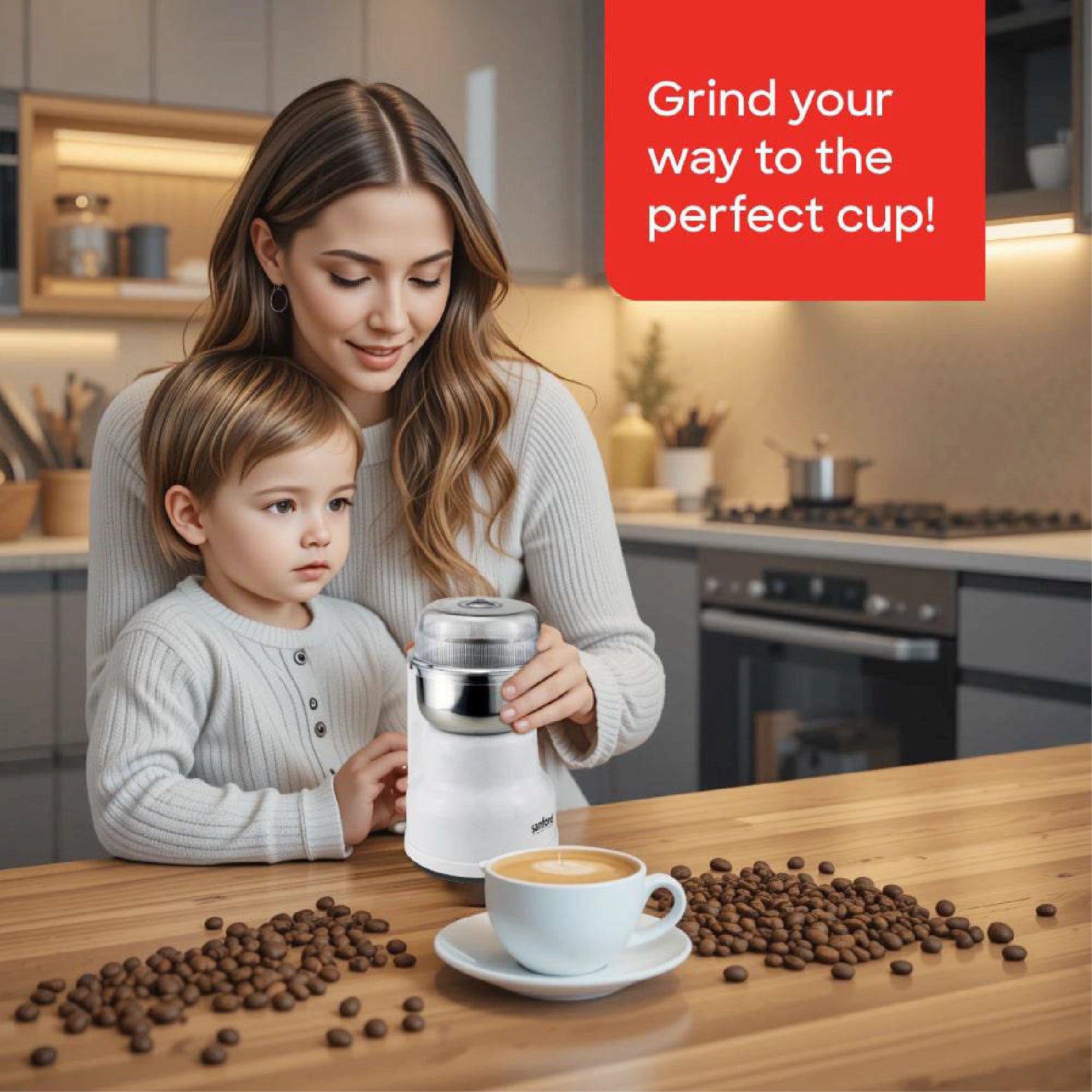 Sanford Coffee Grinder 200W Copper Motor 50g Stainless Steel Blade - SF5658CG Sanford KSA