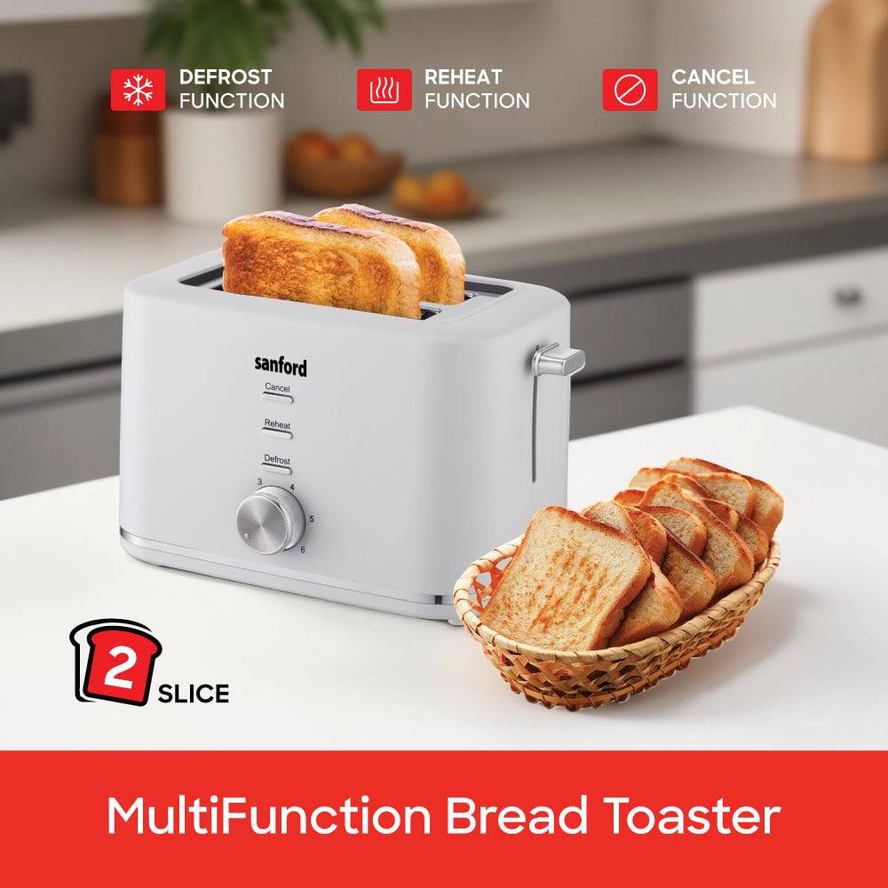 Sanford SF5753BT 2-slice toaster control panel and settings