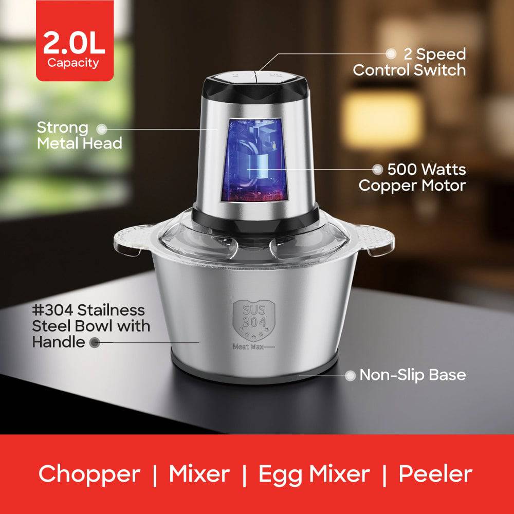 Sanford SF5583FC 2L food chopper 3-in-1 attachments display