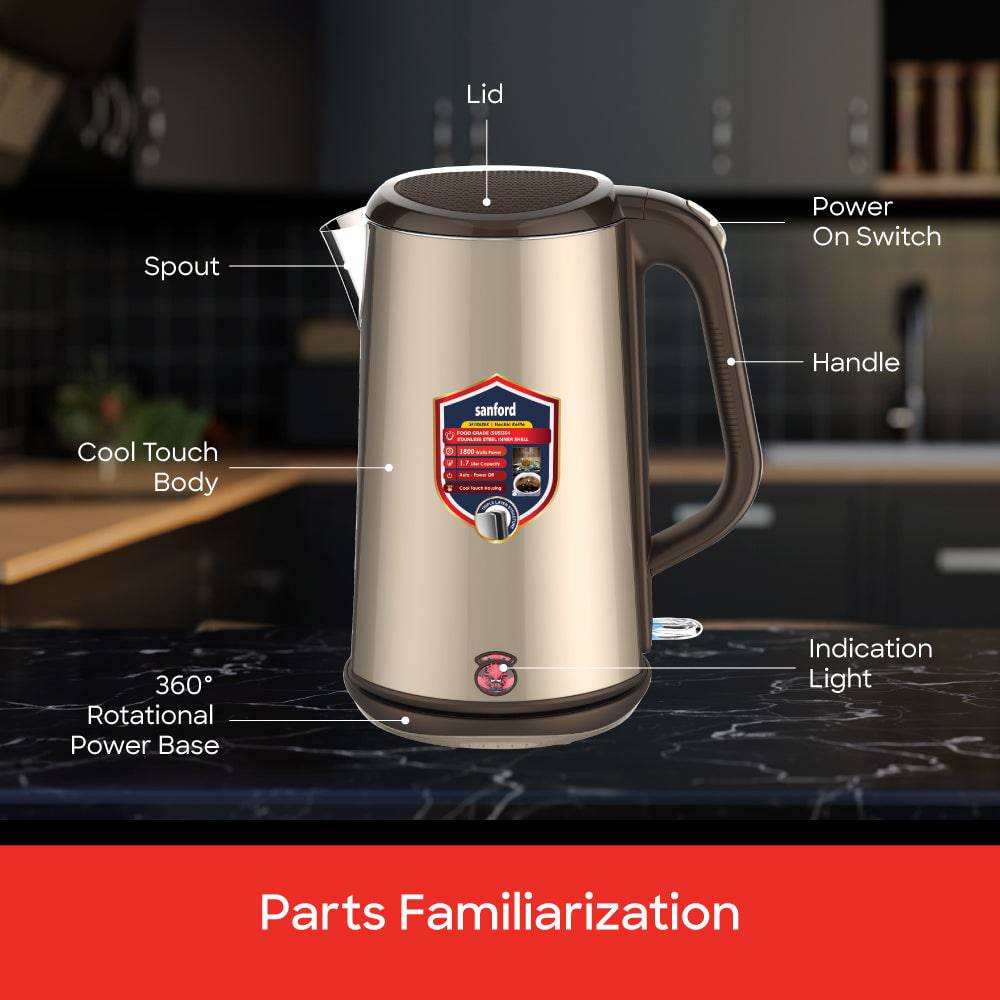 Sanford SF1868EK 1.7L kettle side profile view