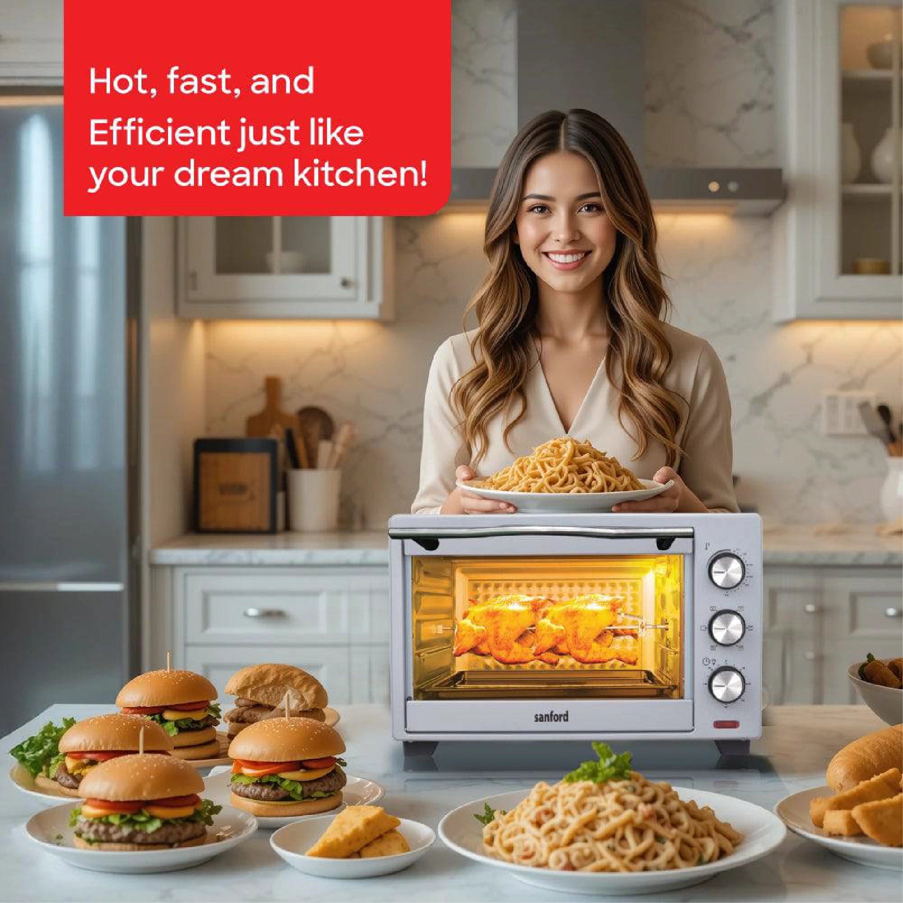 Sanford Electric Oven 25L Rotisserie & Convection 1500W - SF3601EO Sanford KSA