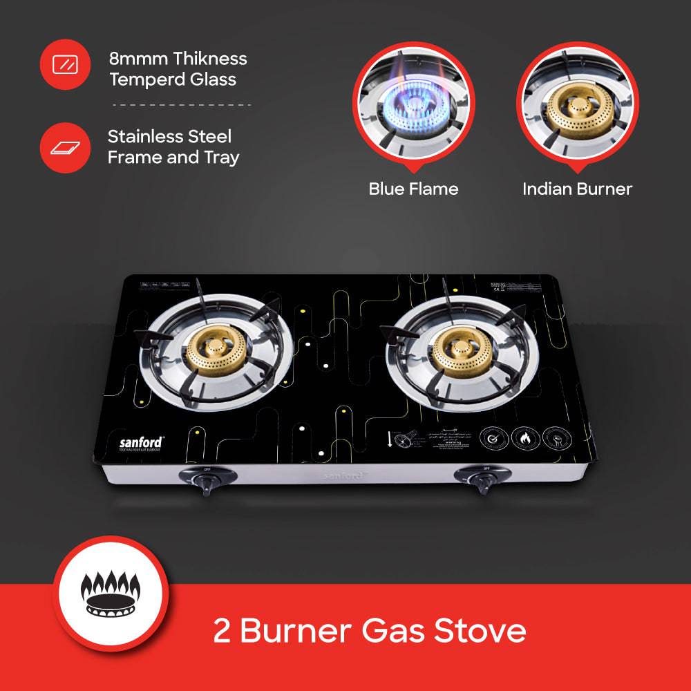 Sanford SF5361GC 2 burner stove burner configuration top view