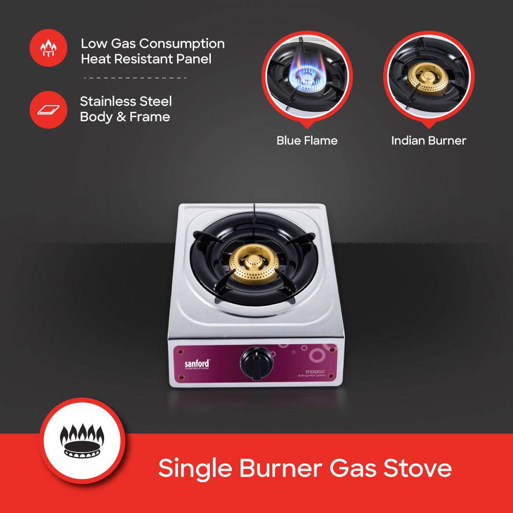 Sanford SF5352GC 1 burner stove burner configuration top view