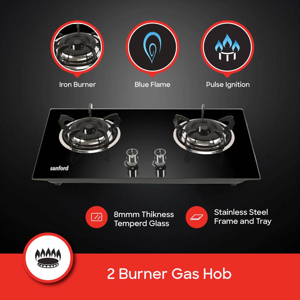 Sanford SF5403GC 2 burner hob burner configuration top view