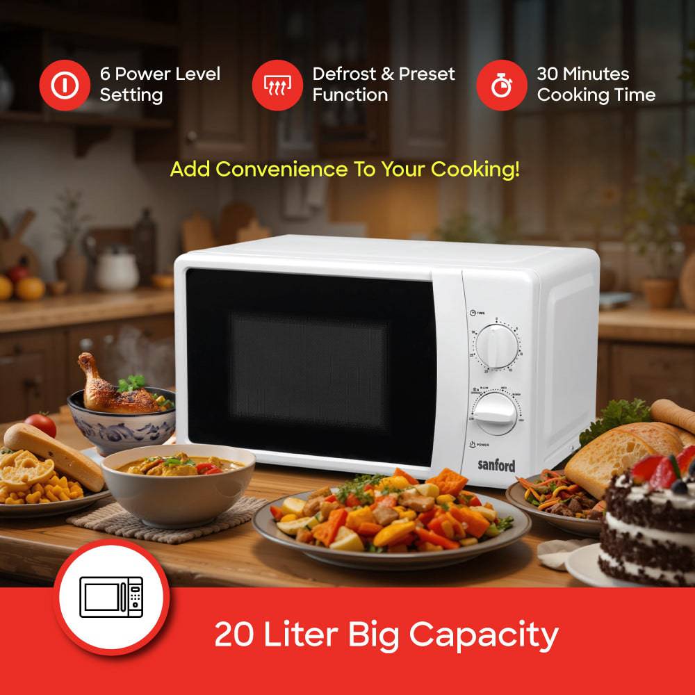 Sanford SF5629MO 20L microwave interior capacity view