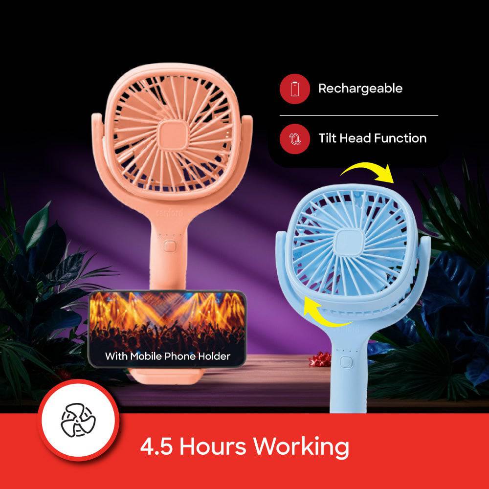 Sanford SF936HFN rechargeable hand fan with stand