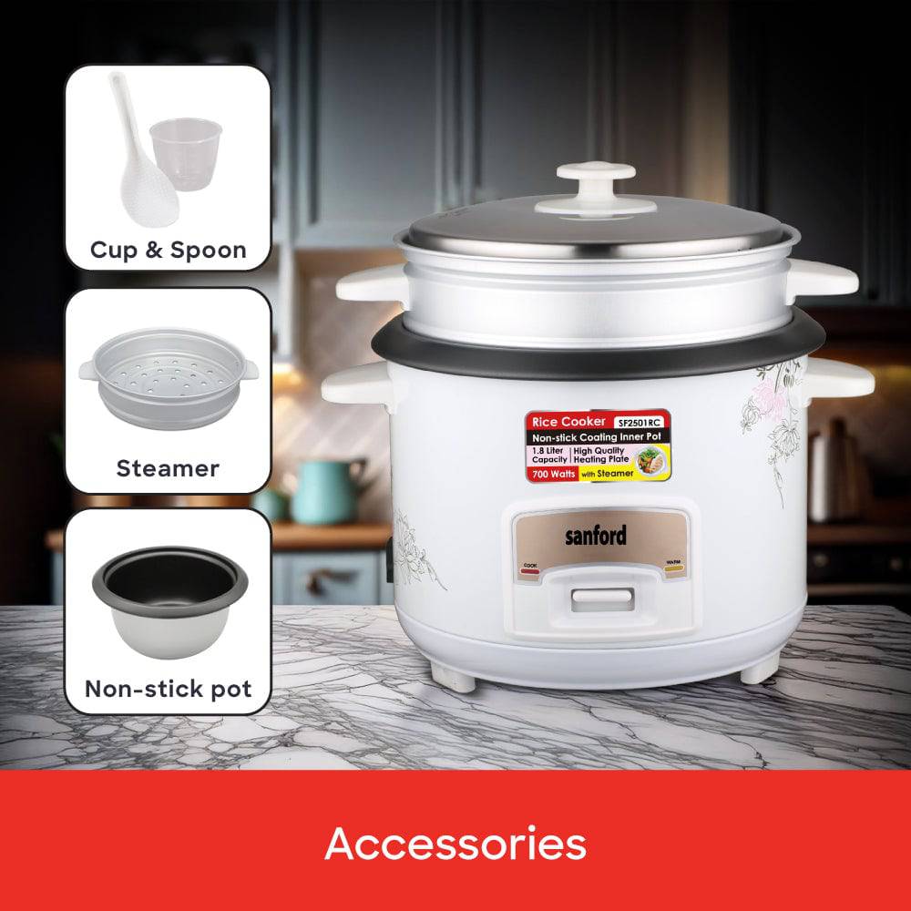 Sanford SF2501RC 700W rice cooker side profile view