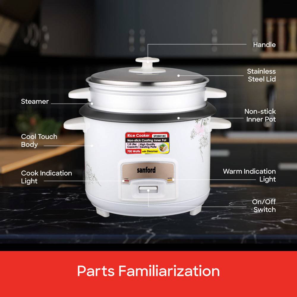 Sanford SF2501RC cooker inner pot and accessories