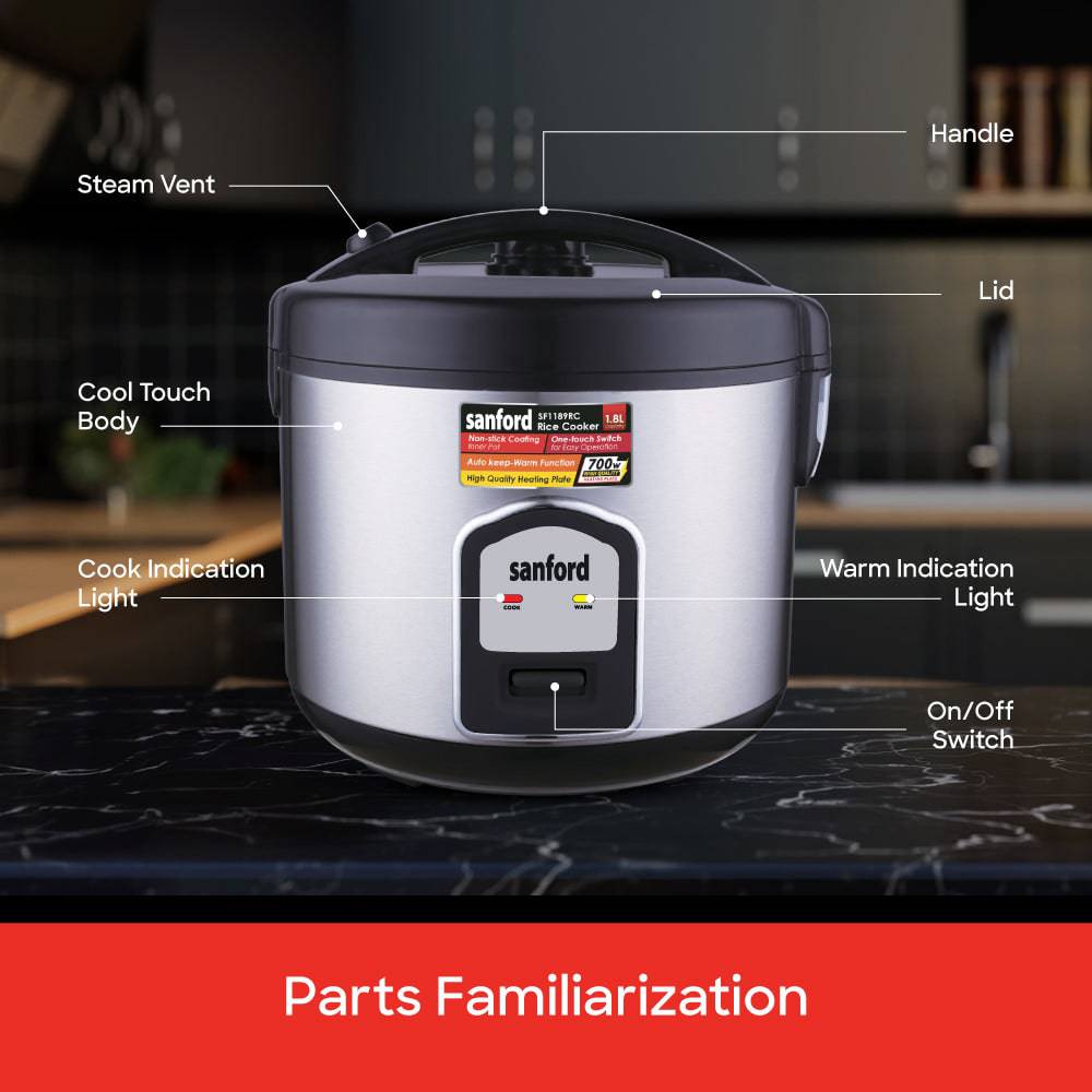 Sanford SF1189RC rice cooker in use demonstration