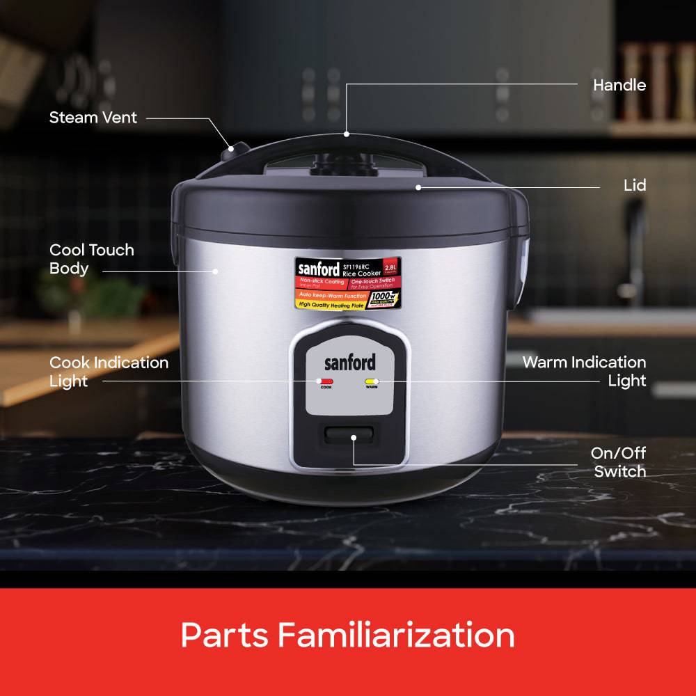 Sanford SF1196RC rice cooker in use demonstration
