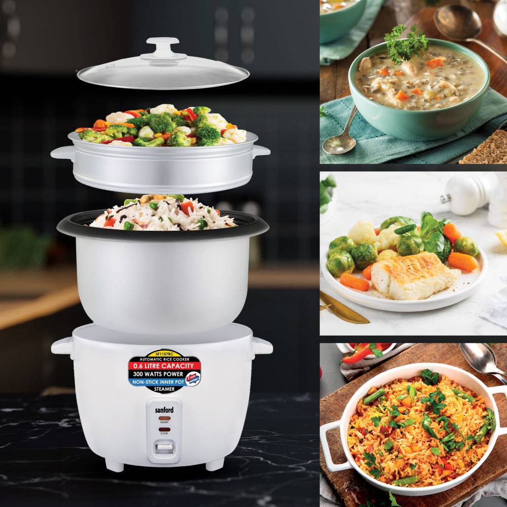 Sanford SF1157RC rice cooker in use demonstration
